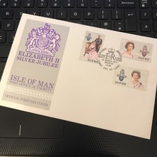 Isle of Man First Day Cover 1977 Elizabeth II Silver Jubilee & Philip FDC U/A