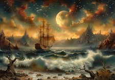 8x10 Art Print Painting Sea