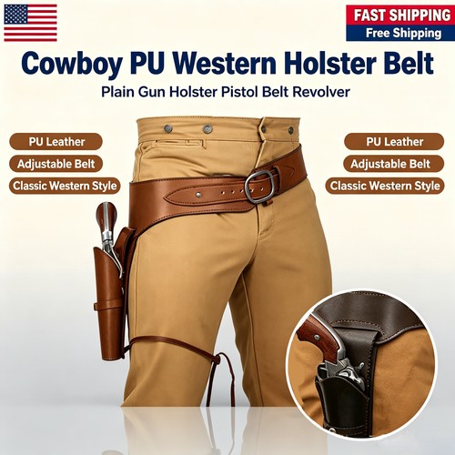 Cowboy western holster belt - cowboy, pu