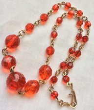 Vintage Art Deco? Red Faceted