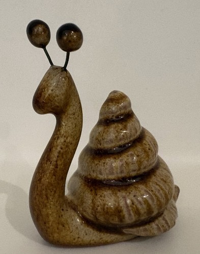 Glazed snail ornament figurine - glazed,