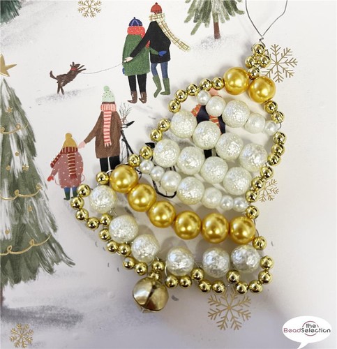 Xmas bell glass pearl - glass, kit