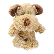 Tesco Dog Soft Toy Brown Fluffy Plush 2009 11" Sitting Retired Cuddly Puppy Tan