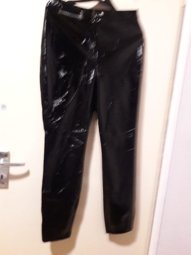 Women black high shine faux - high-shine,