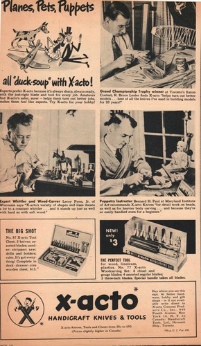 1947 acto handicraft knives - 1947, x-acto