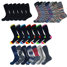 Mens Adults Socks 7-14 Pairs Work Casual Everyday Long Design Sock Size UK 6–11
