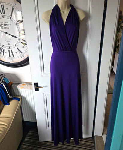 Women purple neck halter - women’s, v-neck