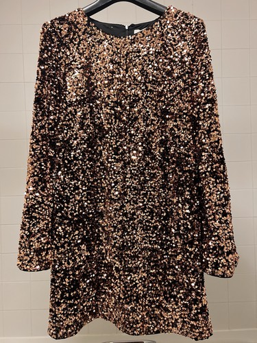 Bronze sequin dress l new - sequin,