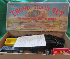 Louis Marx vintage 1960's Tronic battery operated train set, complete & working