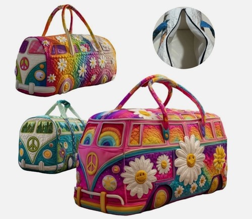 Hippie van quilted duffle bag - quilted,
