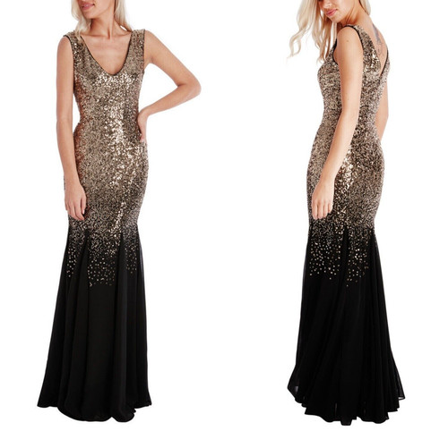 Goddiva black gold sequin - goddiva,