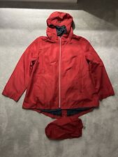 Centigrade Lightweight Red Hooded Rain Coat Jacket With Pack Away Bag