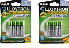 8 x Lloytron 1100 mAh AAA