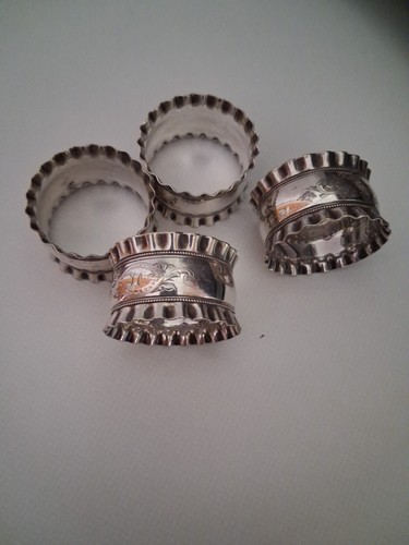 Napkin rings white metal - rings, in
