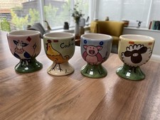 Countryside Cartoon Farm Animal Themed Egg Cups - Chicken - Pig - Cow - Sheep