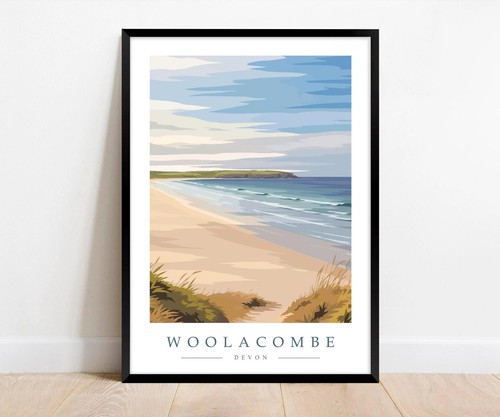Woolacombe beach devon poster - devon,