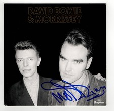Morrissey Signed Autographed 45 RPM Record Sleeve w/David Bowie BAS AE49834