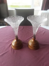 PAIR OF ANTIQUE TRUMPET VASES