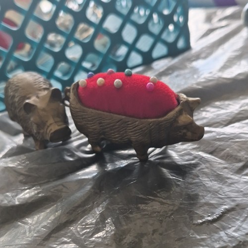 Vintage brass pig figurines - vintage,