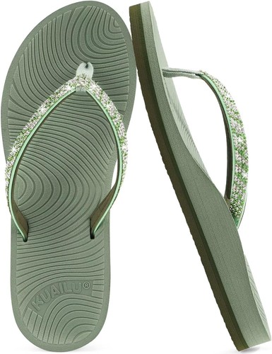 Kuailu women rhinestone flip - rhinestone,
