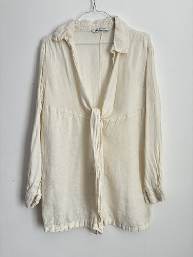 Zara rustic cream linen long - zara,