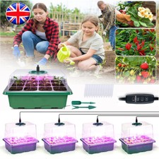 5 Pack Upgrade Set Seed Trays with Grow Light for Plants, Propagator Tray