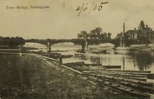 Trent Bridge, Nottingham - 1905 RPPC - MELBOURNE DERBYSHIRE 243 duplex postmark