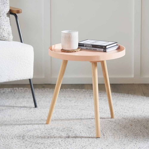 Round wooden end table - end,