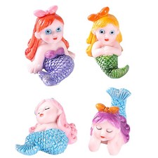 4 Pcs Tabletop Mermaid Decor