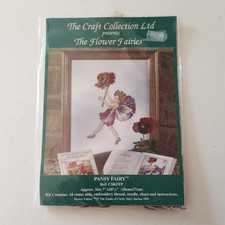 The Flower Fairies Cicely Mary Barker Pansy Fairy Cross Stitch Kit 18 x 27cm