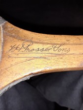 ANTIQUE  STAMPED  J.H. PROSSER & SONS   AND  ROBINSON & CO TENNIS RACKET.