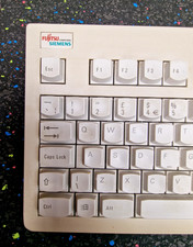 Retro ' Fujitsu Siemens Computers Grey Keyboard ' 90's Prop Vintage Tested ***