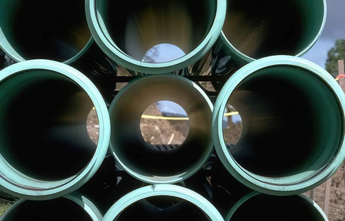 Concrete pipe stack photo - concrete,