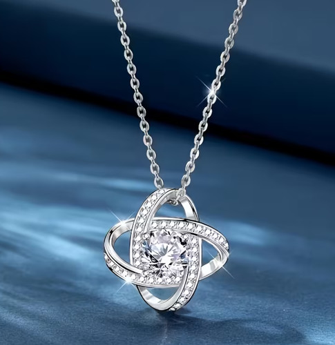 Silver love knot - love, necklace