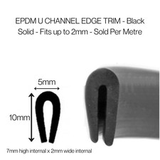 EPDM Rubber Trim 10mm x 5mm – Flexible Edge Seal, UK Made, Sold Per Metre, Panel