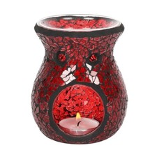 Red Crackle Oil Burner Glass