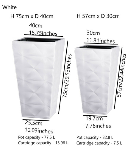 Square tall plant - pot, elegant