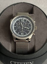 CITIZEN MENS ECO-DRIVE MENS SILVER CHRONOGRAPH BLUE DIAL WATCH. AT0361-81L.