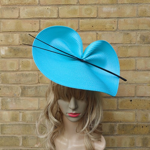 Turquoise fascinator black - turquoise,