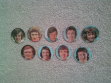 9 X ESSO TOP TEAM COLLECTION FOOTBALL DISCS 1972
