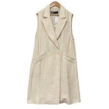 ZARA Birdseye Vest Long Gilet
