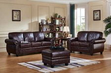 Burgundy Leather 3 Seater or 2