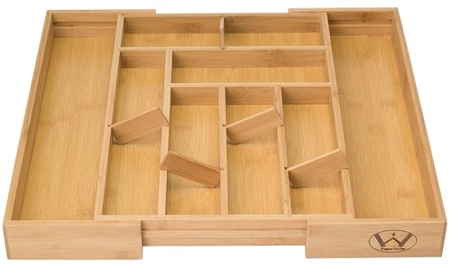 Bamboo drawer organiser with - drawer,
