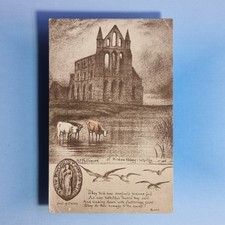 Whitby Postcard C1920 St Hilda's Abbey Seal R P Phillimore Artist Signed
