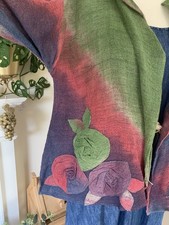 Lovely Joyful  Artisan Embroidered Flowers Linen Kamuflage Jacket Blazer 16 18