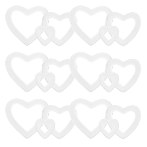 Pcs white foam heart wreath - white,