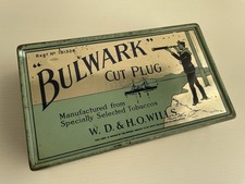 Original Vintage W.D.& H.O. Wills BULWARK Cut Plug 1lb "Blue" Tobacco Tin..Clean