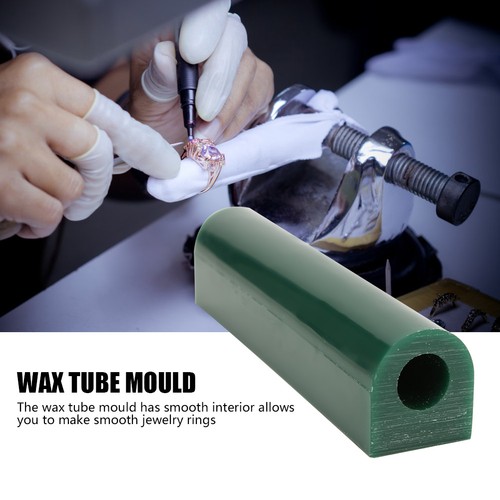 Green wax ring carving - wax, tube