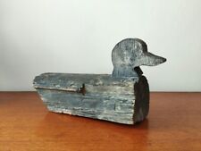 Antique wooden decoy duck - French, weathered 'leurre de canard'