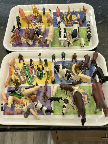 Vintage farm animals workers - farm,